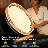 Plafonnier LED rond ultra-fin avec boîtier en aluminium et PC, télécommande, interrupteur mural, réglage de la luminosité et de la température de couleur (CCT), économie d'énergie