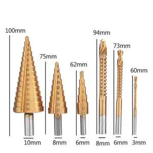 6pc Combined 3 <b>Step</b> <b>Drills</b> 4-32 4-20 4-12 3 Saw <b>Drills</b> 3 6 8 - Product Image 2