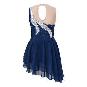 Disfraz de Baile de Escenario para Niños, Figura de Baile con Diamantes de Imitación de Lentejuelas, Vestido de Patinaje Sobre Hielo, Ropa de Gimnasia, 6-16 - Product Image 3
