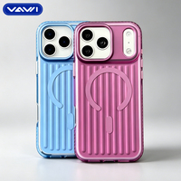 VAWI B338 Coque de téléphone magnétique antichoc tendance en carton ondulé pour iPhone 16 17 18 Pro Max, antichoc et antidérapante, Fundas Movil