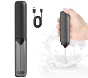 Mousseur à lait rechargeable avec couvercle Mélangeur de boissons facile à transporter Mousseur électrique portable pour café Latte Cappuccino Chocolat - Product Image 1