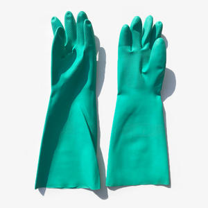 Gants de protection chimique en nitrile Hikari 46 cm, texture intégrale, micro-diamants en relief, usage industriel et de construction, EN ISO 374 Type A - Product Image 2