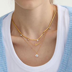 Collar con Colgante de Corazón con Circonita Grande, Chapado en Oro de 18k, de Acero Inoxidable, Resistente al Deslustre, para Uso Diario, Joyería de Verano para Mujer - Product Image 5