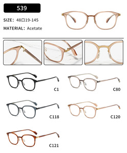 กรอบแว่นตาอะซิเตทแฮนด์เมด 539 ชิ้น สำหรับผู้หญิงสไตล์มอนสเตอร์ แว่นตาแฟชั่นสำหรับสุภาพบุรุษและสตรี ใช้ได้ทุกวัน - Product Image 4