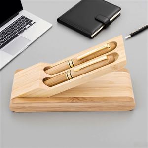 Eco-friendly Custom Logo Gift Set-Bamboo Fountain <b>Pen</b> and Ballpoint <b>Pen</b> Business Signature Writing Premium Quality Product Gift - Product Image 3