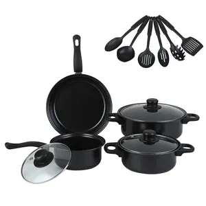 Juego de 13 piezas, sartén antiadherente para sopa, estofado, sartén, ollas y sartenes de cocina de varias piezas, juego de utensilios de cocina