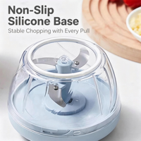 Hachoir manuel à tirer pour ail, légumes et viande, robot culinaire portable pour bébé, lames en acier inoxydable