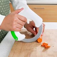 Couteau de cuisine à roulettes, coupe-légumes et fruits circulaire, coupe-pizza rond, manche en plastique, écologique