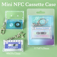 YUZMEI Mini Llaveros Musicales NFC, Colgante de Llavero con Etiqueta de Álbum, Encanto Personalizado de Cinta de Casete, Estuche de Casete NFC de Plástico