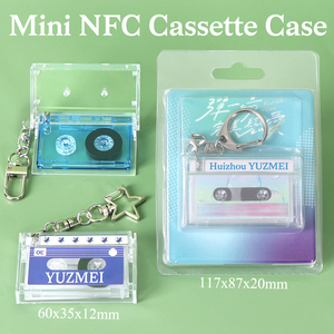 YUZMEI 미니 바이닐 NFC 앨범 태그 키체인 CD 음악 키링 펜던트 맞춤형 카세트 테이프 참 플라스틱 포장 상자 - Product Image 4