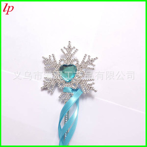 Corona de Princesa Elsa de Frozen con Cinta Azul, Set de Varita de Copo de Nieve, Decoración de Fiesta de Cumpleaños de Resina Plástica en Forma de Corazón LPT0124 - Product Image 3