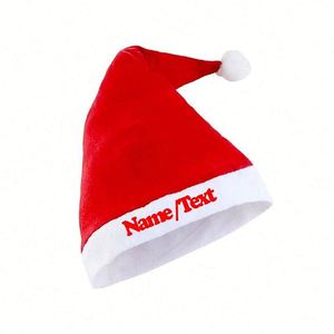 Gorro de Navidad de Felpa Suave Personalizable para Adultos y Niños con Cualquier Nombre o Texto, Artículo Promocional Navideño - Product Image 1