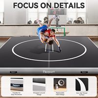 Tapis de gymnastique gonflable antidérapant pliable et portable en PVC OEM de 3m, 4m, 5m pour l'entraînement de Jiu Jitsu, BJJ, MMA, Judo