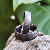 Bague en Tantalum Pur Rare Tizti, Bijoux pour Couples, Anneaux Mixtes Brossés Style Éternité, Alliances Personnalisées, Faible MOQ