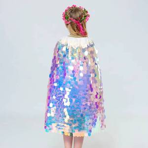 Capa Brillante de Princesa para Niñas, Disfraz de Sirena para Navidad, Halloween, Fiestas, Cosplay - Product Image 3