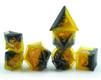 Dés à facettes jaunes en résine pour accessoires de jeu D&D