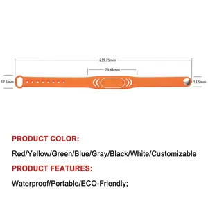 Waterproof Adjustable Passive Bracelet Washable 13.56mhz RFID NFC Silicone Wristband