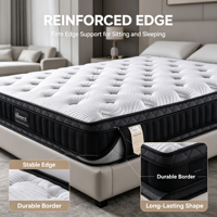 Matelas hybride confortable à ressorts ensachés zonés sur mesure pour hôtel, appartement et projets hôteliers