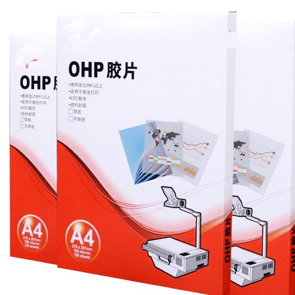 Hot Sale A4/A3 Size 100MIC OHP Film Laser Print Film for Laser Printer Projector
