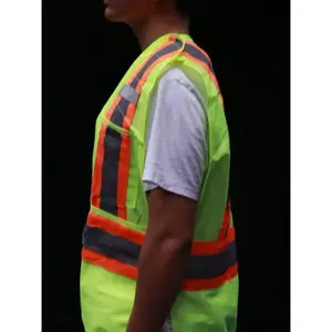 Gilet di sicurezza staccabile con riflettori ad alta visibilità LED Flash traspirante impermeabile Logo personalizzabile reso resistente in Nylon poliestere - Product Image 2