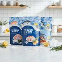 Pochettes personnalisées en PE avec fermeture éclair, impression offset, pour la conservation des fruits de mer congelés, des chewing-gums et des aliments en conserve (qualité alimentaire jetable)