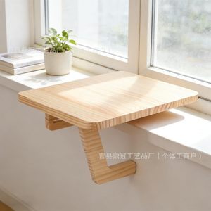 Pine Wood <b>Wall</b> <b>Mounted</b> <b>Shelf</b> Rectangle Minimalist Design For Window Display Rack - Product Image 1