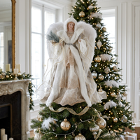 Stoff-Engel-Statue als Baumschmuck Elfenbein Weihnachtsbaumschmuck Studio-Hintergründe Weihnachtsbaumdekoration Luxus-Engel
