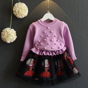 Ensembles de vêtements pour filles : Pulls d'automne mignons et solides, grandes tailles, pour enfants, provenant d'un fournisseur chinois - Product Image 3