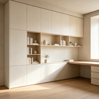 Bureau d'angle en chêne Premium Supply Curve avec éclairage LED intégré pour les projets de rénovation de coin lecture confortable