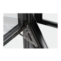 Ventana Abatible de Aleación de Aluminio con Rotura de Puente Térmico, Espaciador de Borde Cálido, Vidrio Triple Aislante, Certificación Energy Star, Resistente al Viento, para Villas y Hoteles