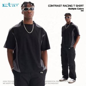 Haute qualité hommes luxe personnalisé lourd 100% coton 260gsm contraste course t-shirt boîte vierge Fit t-shirt - Product Image 6