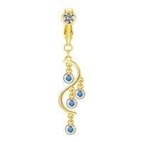 Gaby – faux piercing pour le ventre, anneau de ventre à clip, fleur, non piercing, anneau de nombril, bijoux de mode