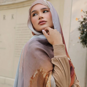 Nouvel arrivage Hijab personnalisé en modal à double impression à motif floral et marbre Foulard Bawal léger de qualité supérieure pour bandanas ethniques - Product Image 1
