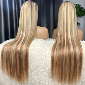 Precio de fábrica 13x4 hueso recto HD peluca con malla Frontal Ombre resaltar color 13x6 encaje Frontal 100% Peluca de cabello humano para mujeres blancas - Product Image 1