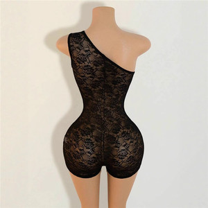 <span class=keywords><strong>Tutine</strong></span> Sexy in <span class=keywords><strong>Pizzo</strong></span> Jacquard Trasparente per Donne, Stile Hipster con Spalla Obliqua, Senza Maniche, Aderenti - Product Image 2