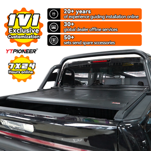 Cubierta de Caja de Camioneta Retráctil Manual de Aluminio YTPIONEER, Barra de Protección de Acero Inoxidable, Cubierta de Tonneau para <span class=keywords><strong>Ford</strong></span> F150 Raptor Business - Product Image 2
