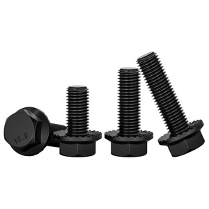 Hex <b>Flange</b> Head <b>Bolts</b> M6 M12 Class 10.9 Black Oxide Carbon Steel High Strength With Washer Anti Slip - Product Image 1
