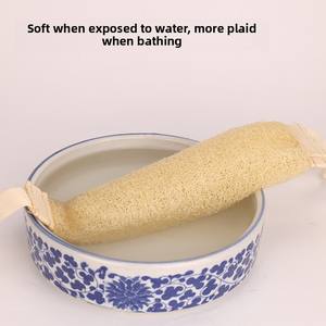 Éponge de bain ovale en loofah naturelle certifiée écologique, douce, pour le nettoyage du dos et l'exfoliation, vente en gros - Product Image 3