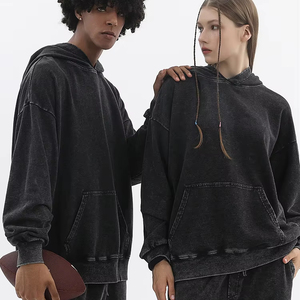 H5566 Manufacturer Wholesale Custom 350 Gsm Cotton Blends Washed Hoodies Blank Oversized Unisex Hoodies - Product Image 1