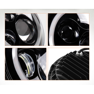 Faro Led de 7 pulgadas DRL, faro redondo H4, anillo de Halo, ángulo de ojo, luz de conducción para coche, motocicleta, Jeeps Wranglers JK JL 12V - Product Image 3