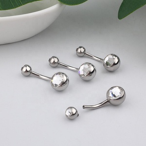 ASTM F136 Titanium Internal Berulir Zirconia Belly Botton Body Piercing Jewelry Al Por Major - Product Image 4