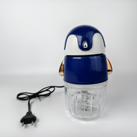 Robot culinaire électrique mignon en forme de pingouin, mini hachoir à aliments avec bol en verre, 8 lames, hachoir à viande, hachoir à ail, préparateur de repas pour bébé