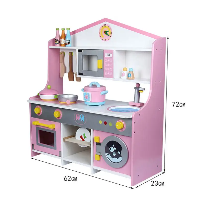 Наборы для ролевых игр, игрушки шеф-повара для приготовления пищи, деревянный кухонный набор, игрушки для детей, большой размер
