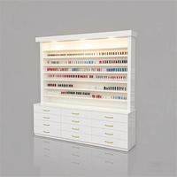 Présentoir à maquillage avec éclairage LED et design étanche pour comptoirs de magasin, vitrine en bois personnalisable