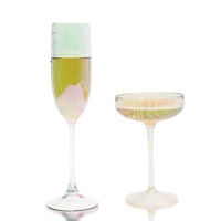 Flûtes à vin incassables en plastique PS 6 oz, style américain classique, avec logo personnalisé et électroplaqué coloré, idéales pour les mariages