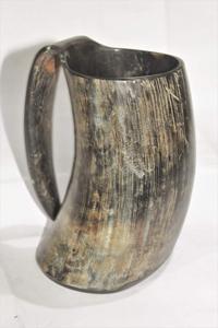 Taza rústica ecológica de cuerno para beber cerveza, cerveza sin burbujas, hidromiel y festivales - Uso vikingo medieval - Product Image 3