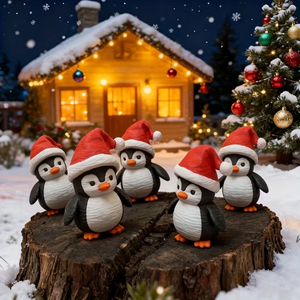 Artisanat de Noël en forme de pingouin imprimé en 3D, ornements, cadeaux, jouets tendance, figurines créatives, articulations d'animaux, jouets mobiles - Product Image 5