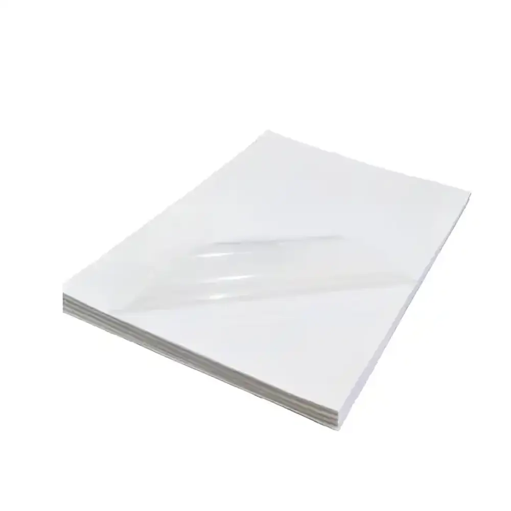 Etiqueta impermeable imprimible de gran oferta para impresión láser de inyección de tinta A4 papel adhesivo de vinilo transparente