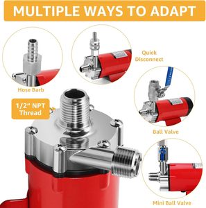 Nâng Cấp Thép Không Gỉ Từ Bia Bơm Với Công Tắc, 1/2 Npt Chủ Đề Đầu Thực Phẩm An Toàn Nhiệt độ Cao Wort Chuyển Cho Sản Xuất Bia (Màu Đỏ) - Product Image 5