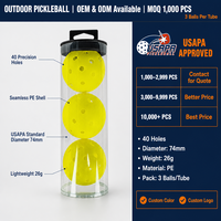Balle de pickleball professionnelle 40 trous, qualité tournoi, extérieur, conforme USAPA, OEM ODM, vente en gros